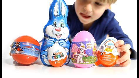 3 Surprise Eggs and 1 Kinder Easter Bunny   YouTube