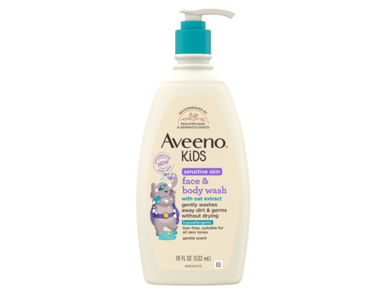 Aveeno Kids Face & Body Wash, Sensitive Skin, 18 fl oz/532 mL ...