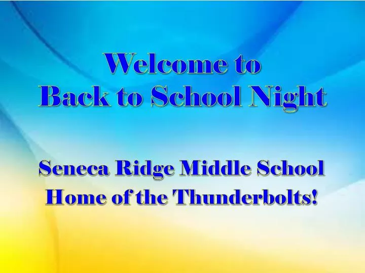 welcome to back to school night