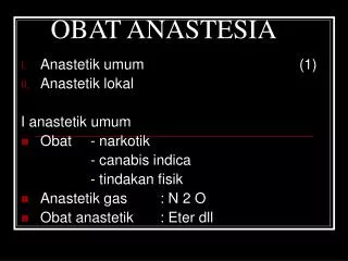 OBAT ANASTESIA