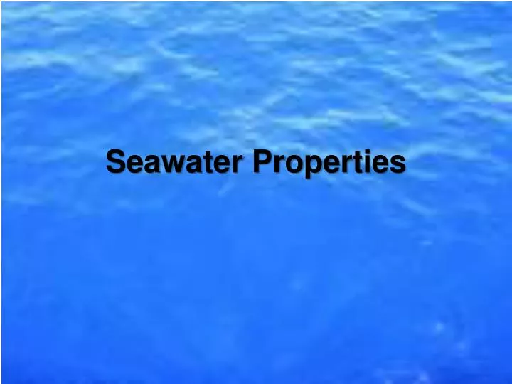 seawater properties