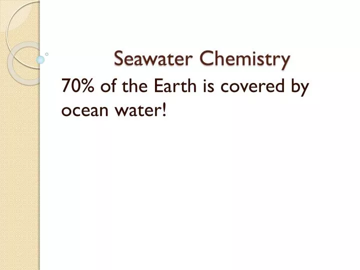 seawater chemistry