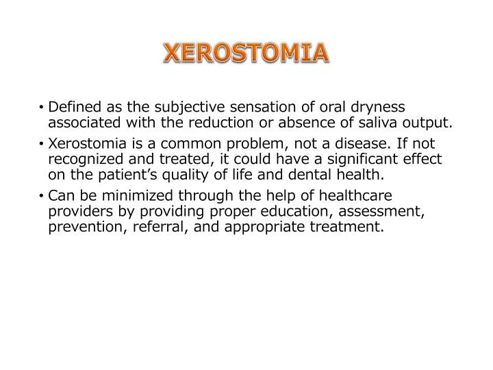 xerostomia