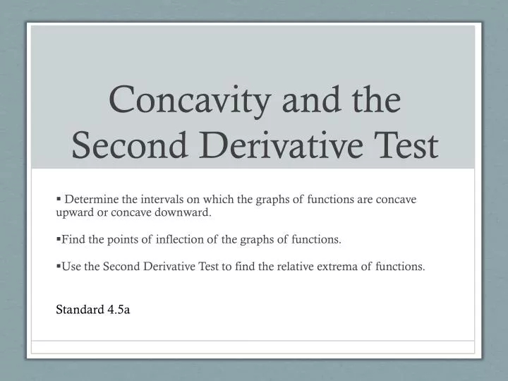 concavity and the second derivative test