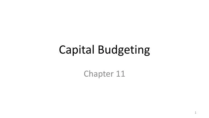 capital budgeting