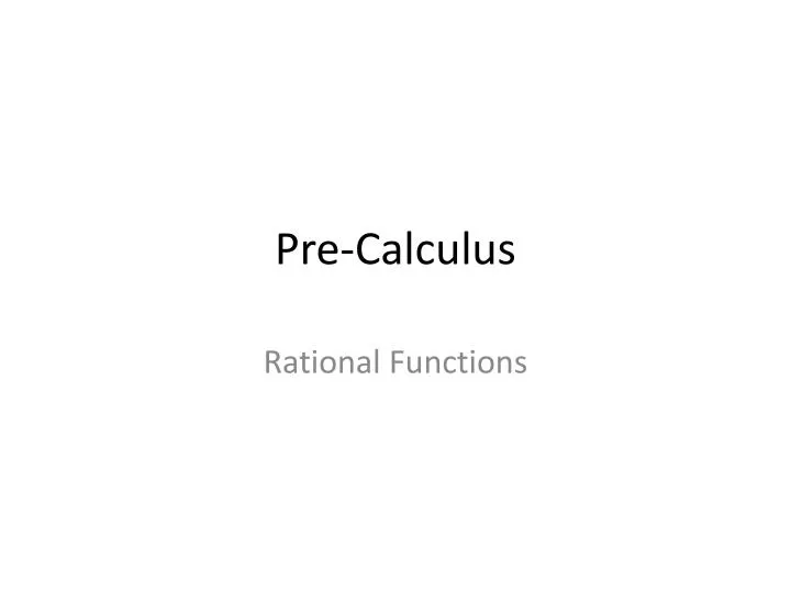 pre calculus