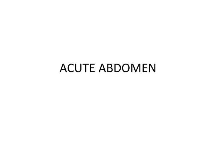 acute abdomen