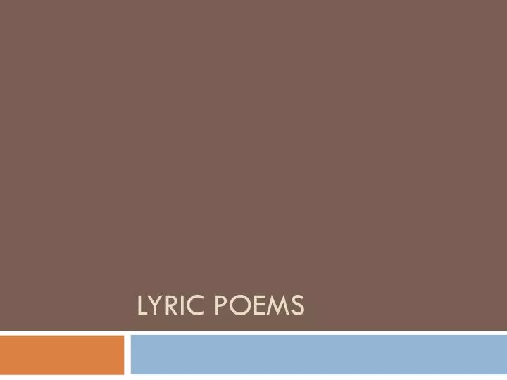 lyric poems