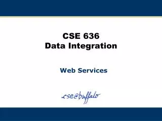 CSE 636 Data Integration