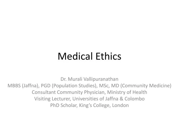 medical ethics