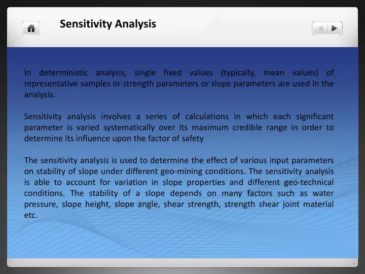 sensitivity analysis