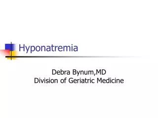 Hyponatremia