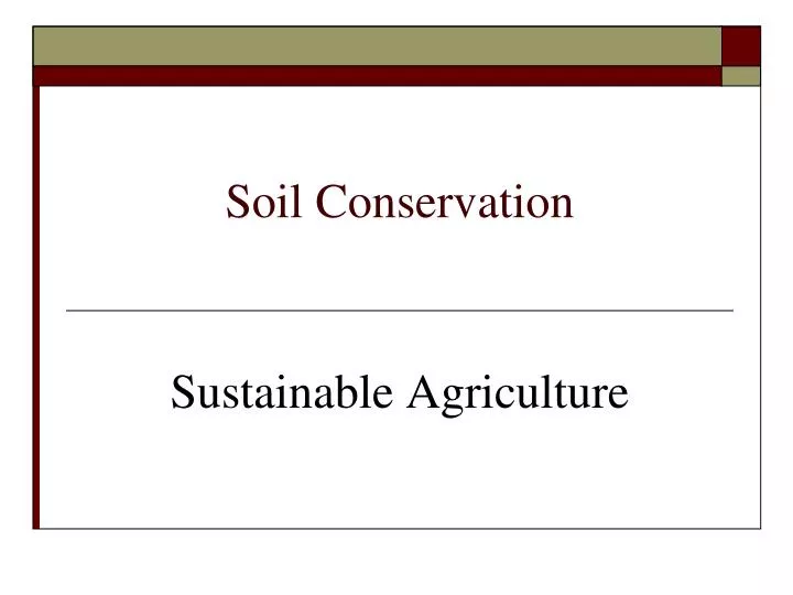 soil conservation