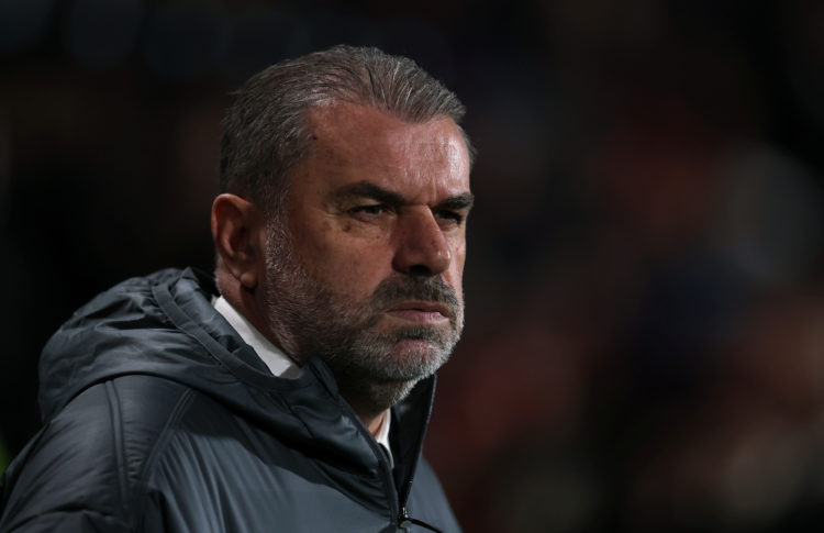 Ange Postecoglou the manager of Tottenham Hotspur looks on during the Premier League match between AFC Bournemouth and Tottenham Hotspur FC at Vita...