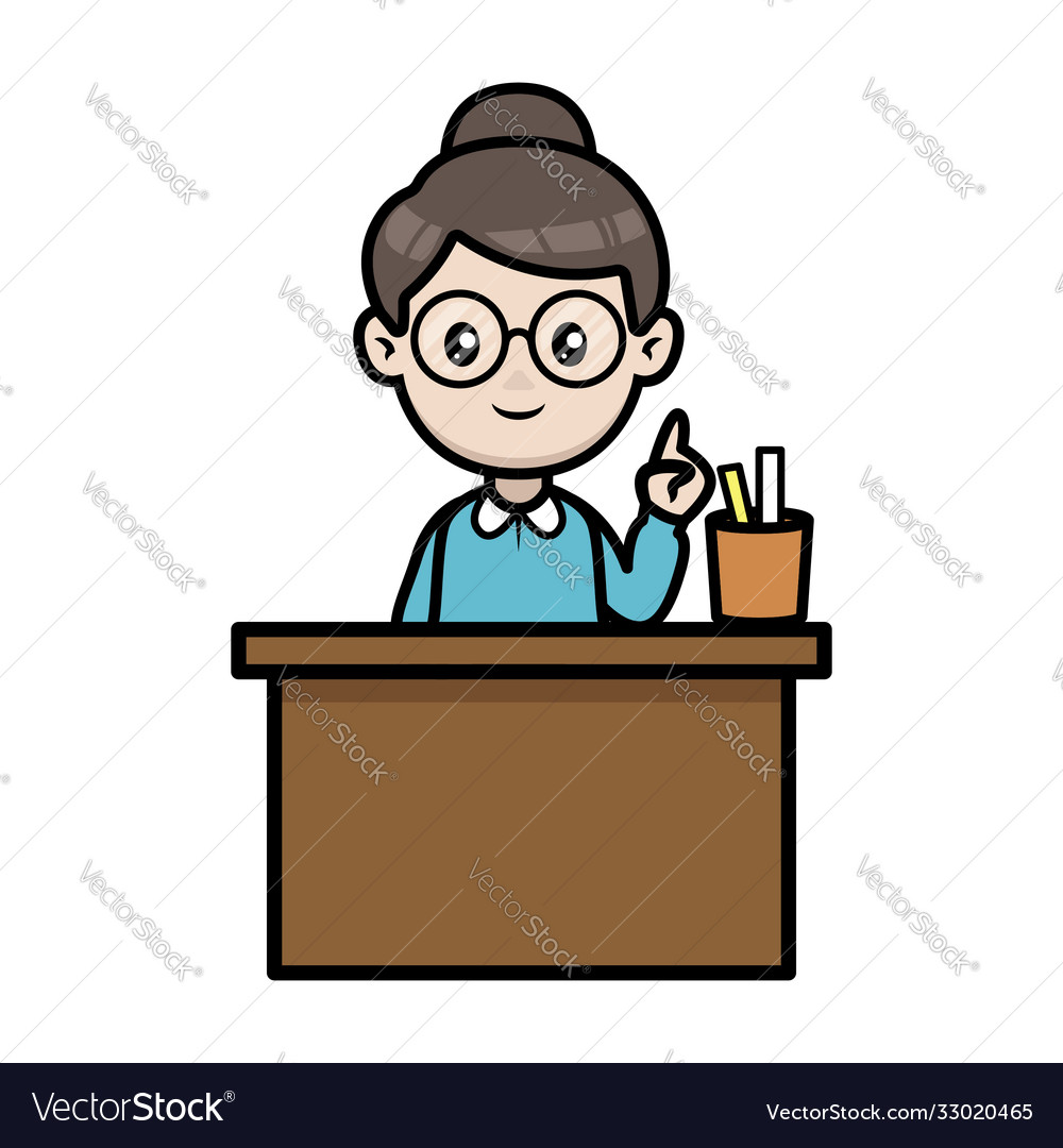 Cute teacher mascot Royalty Free Vector Image - VectorStock