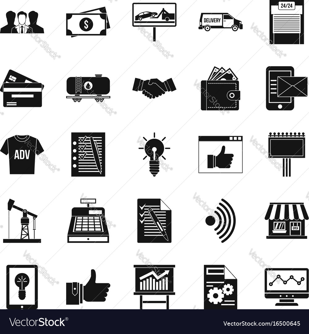 City man icons set outline style Royalty Free Vector Image