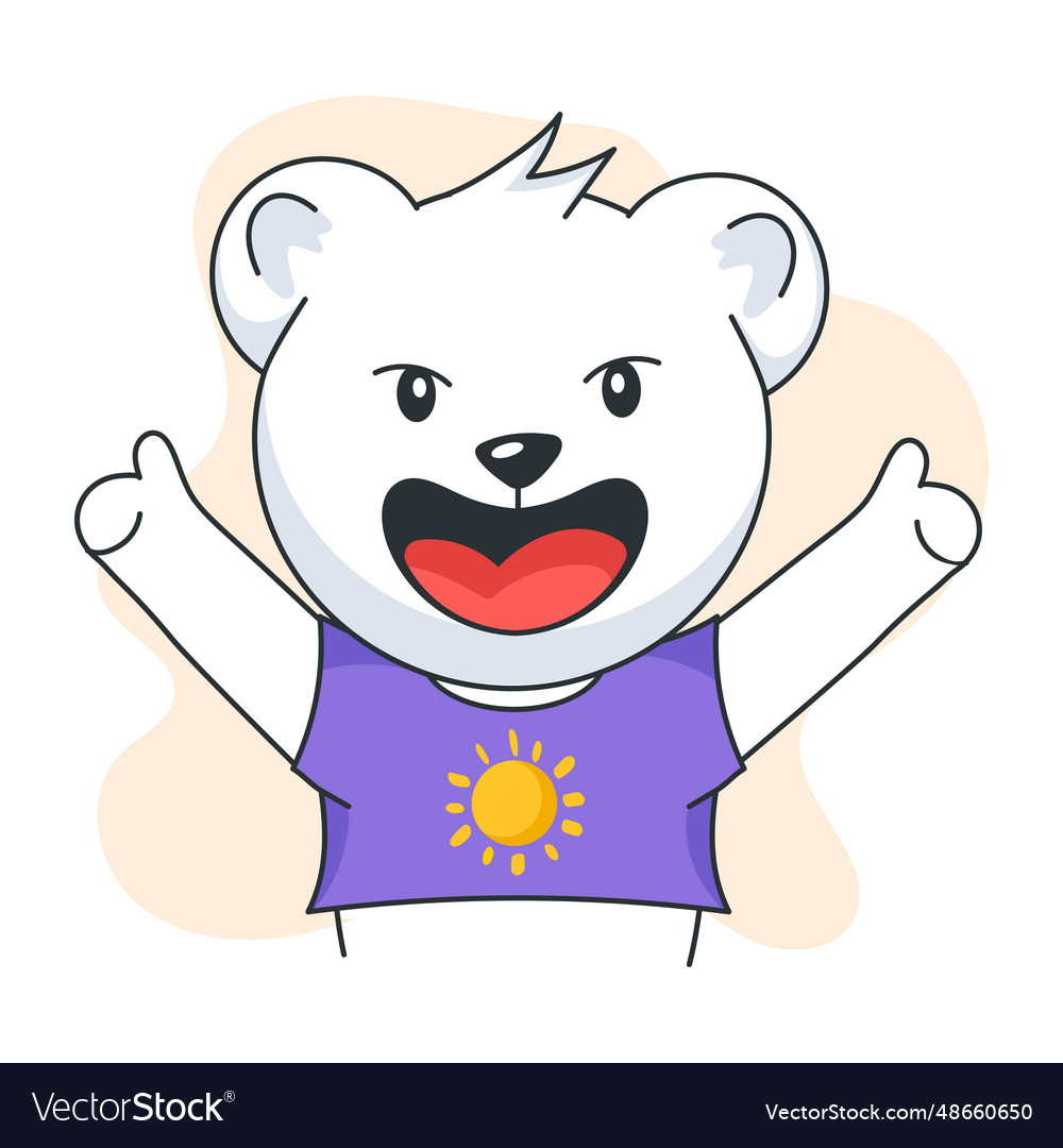 Happy teddy Royalty Free Vector Image - VectorStock