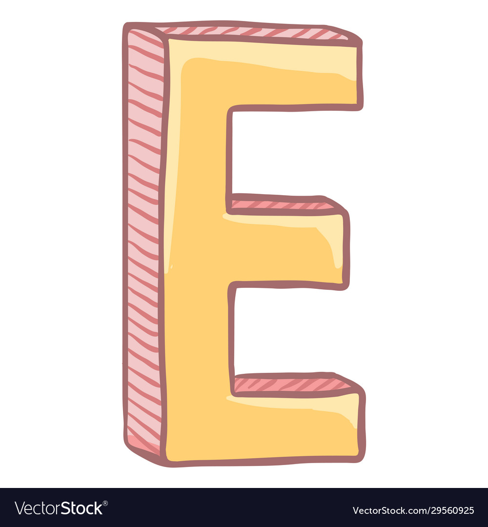 Single cartoon - letter e Royalty Free Vector Image