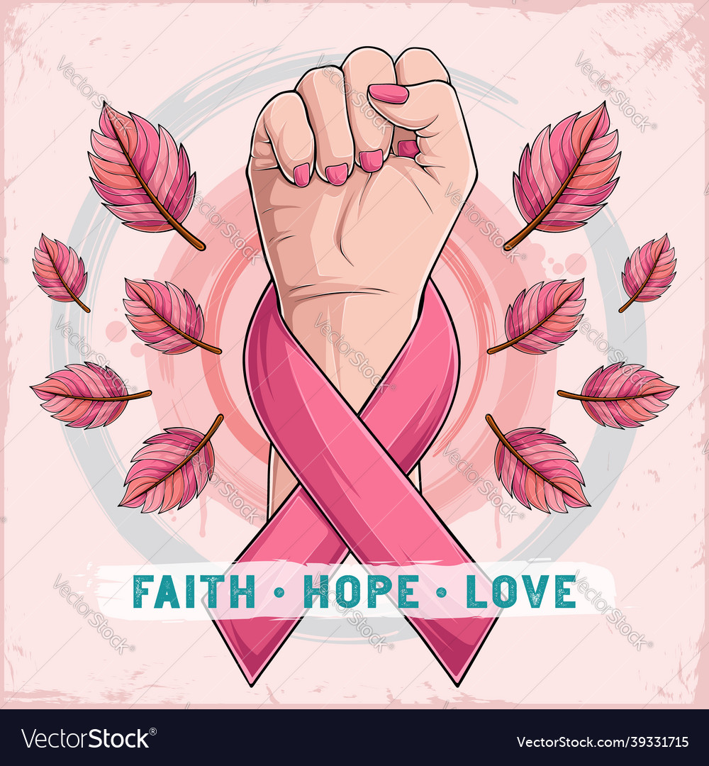 Breast cancer awareness month poster with woman Vector Image