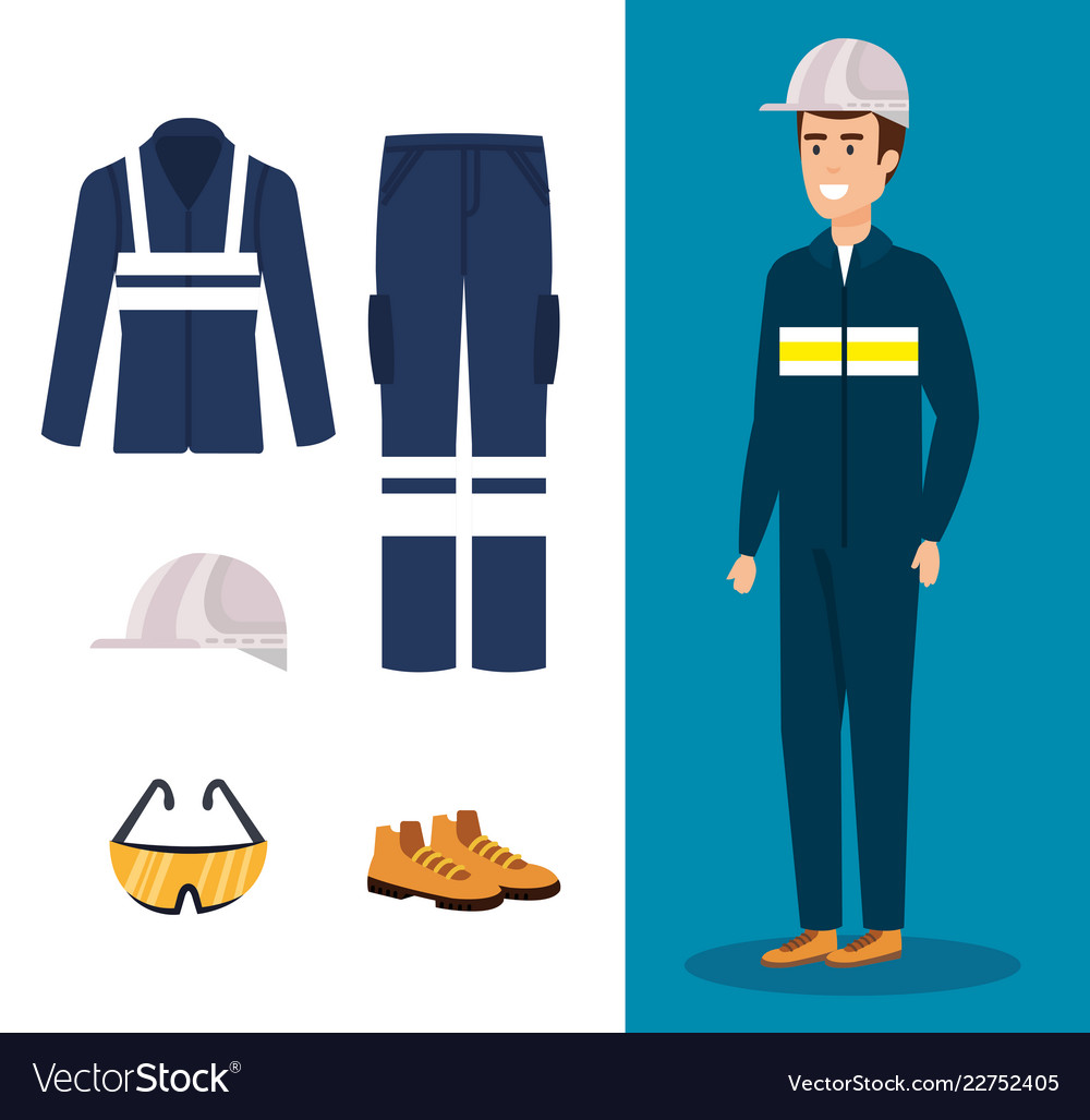 Mechanic worker with equipment Royalty Free Vector Image