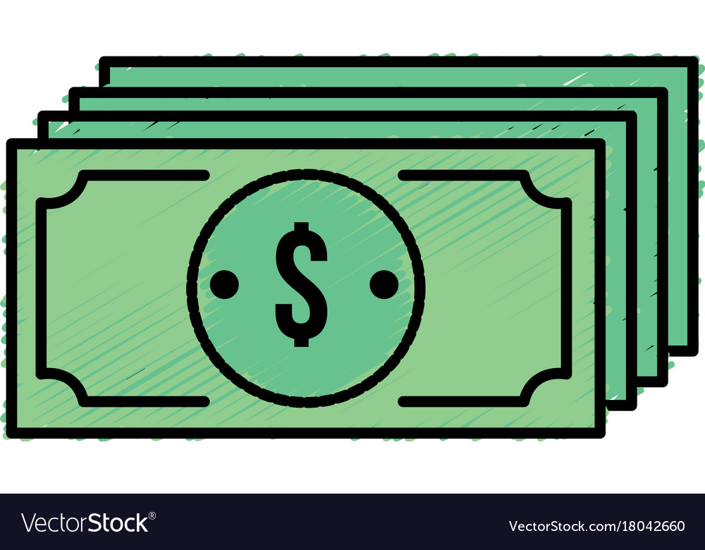 Bills dollar cas money currency Royalty Free Vector Image