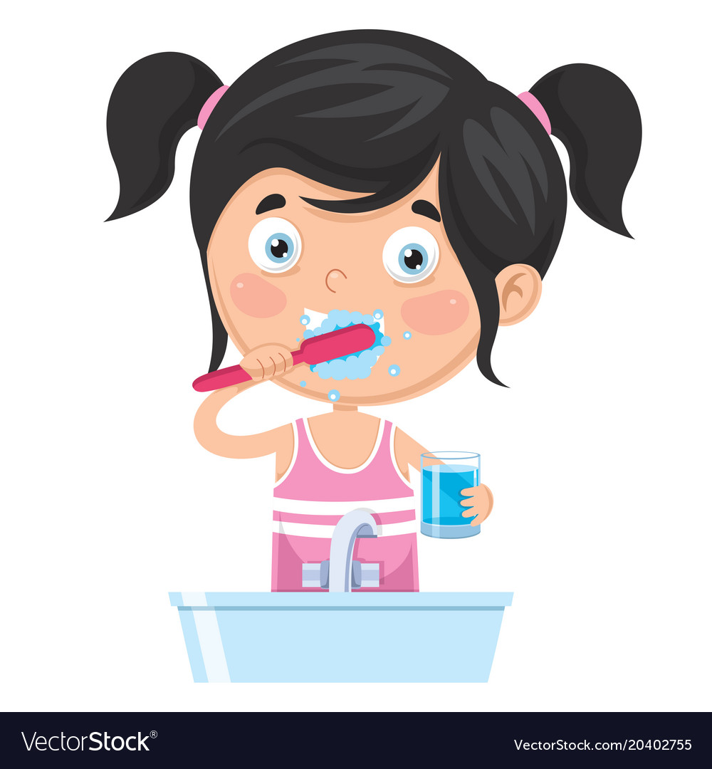 Animated Kids Brushing Teeth