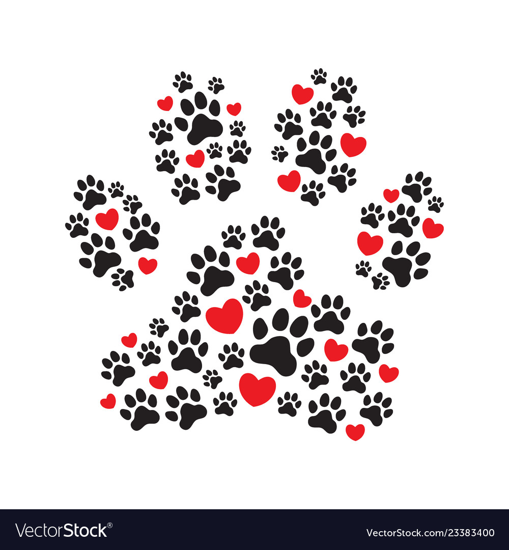 Paw Print Hearts Svg Layered - vrogue.co