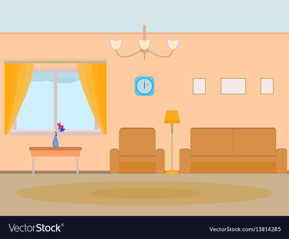 Cartoon background living room Royalty Free Vector Image