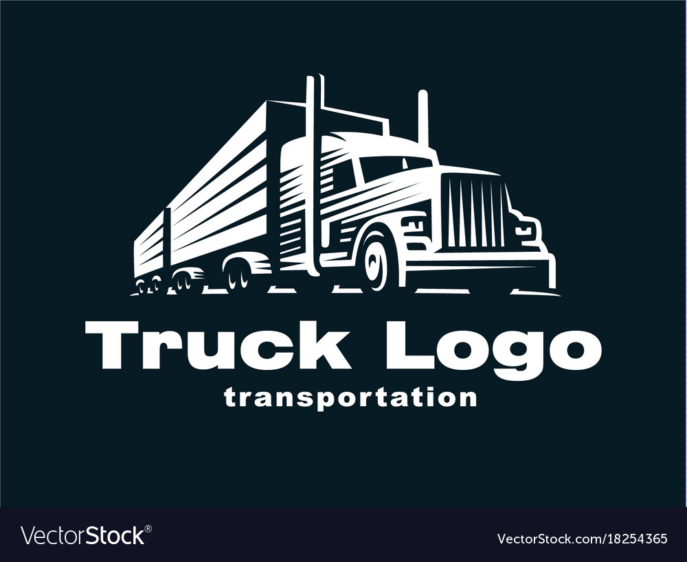 Truck logo on dark background Royalty Free Vector Image