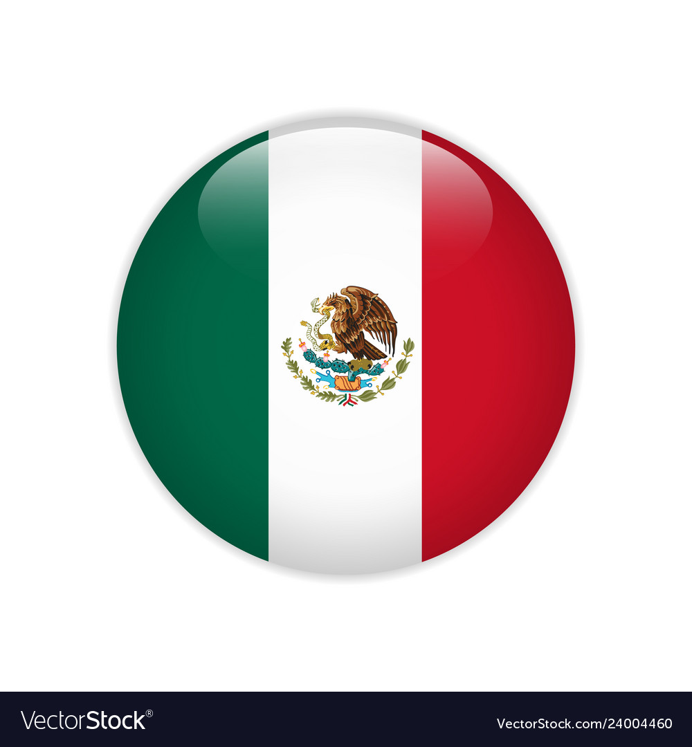 Download Mexico flag on button Royalty Free Vector Image