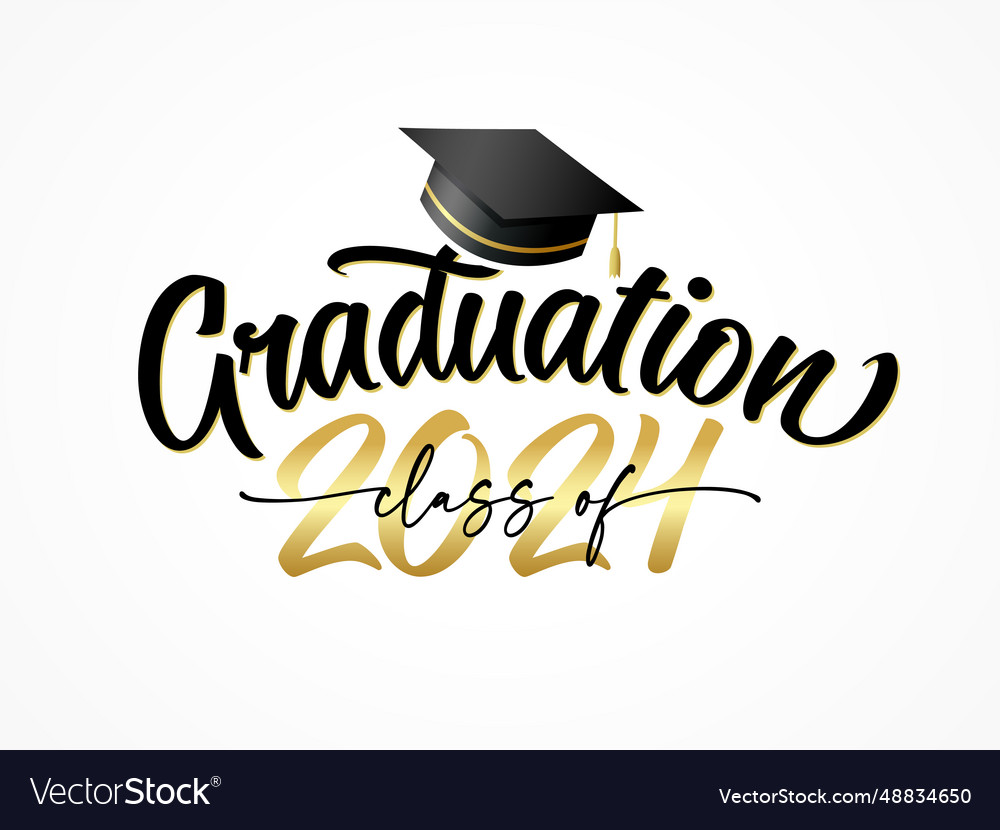 Graduation 2024 class of square academic cap Vector Image