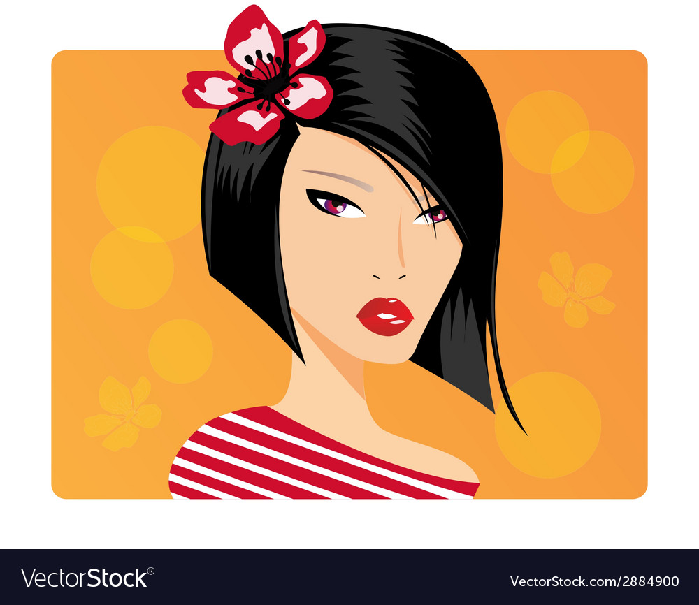 Portrait of a beautiful girl Royalty Free Vector Image