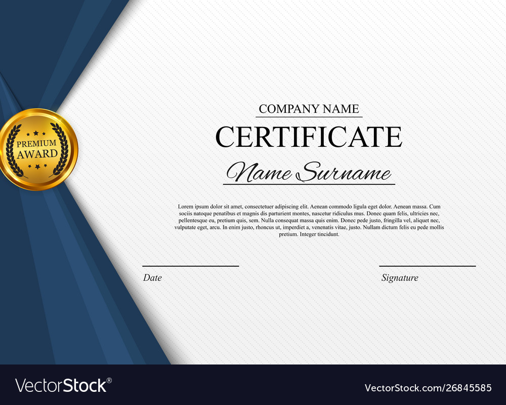 Certificate template background award diploma Vector Image