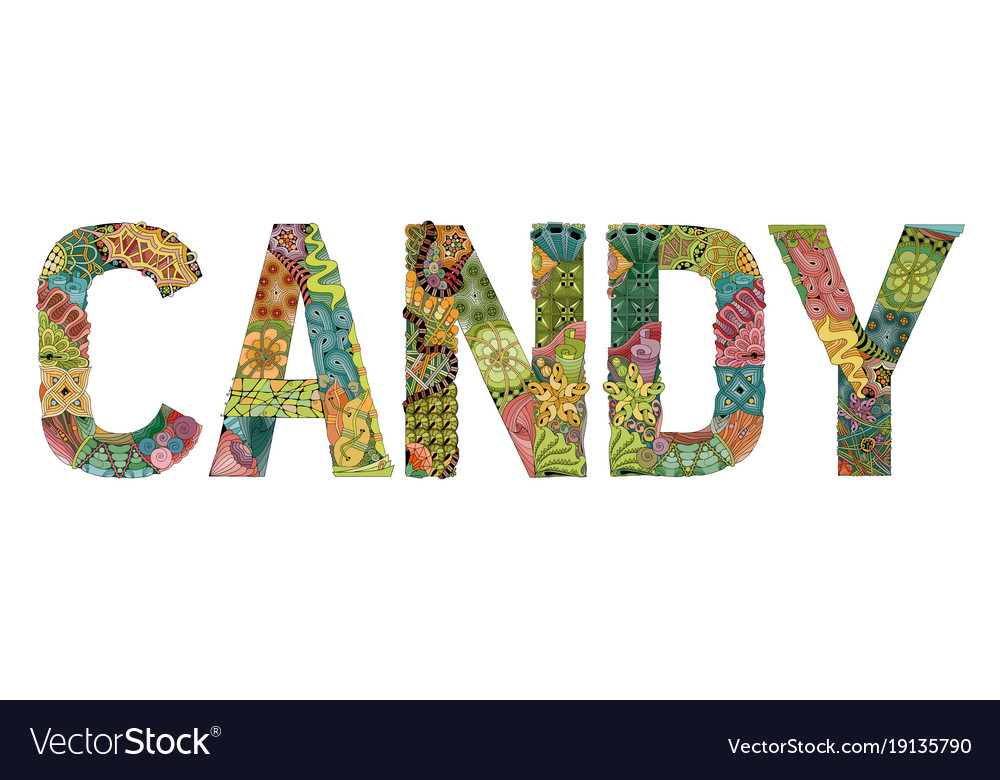 Word candy decorative entangle object Royalty Free Vector