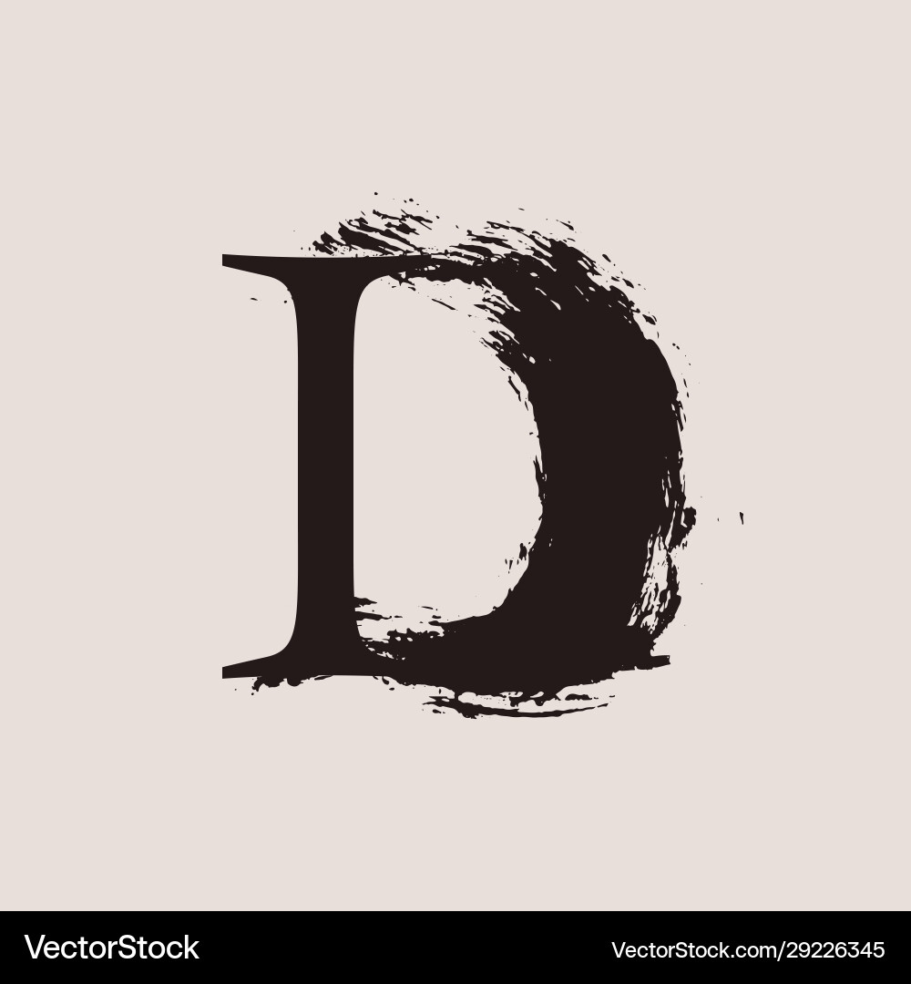 D letter logo custom serif style lettering Vector Image