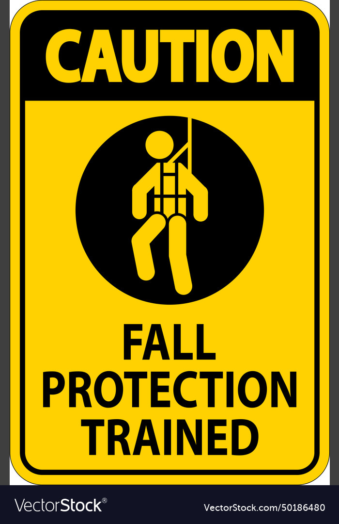 Hard hat decals caution fall protection trained Vector Image