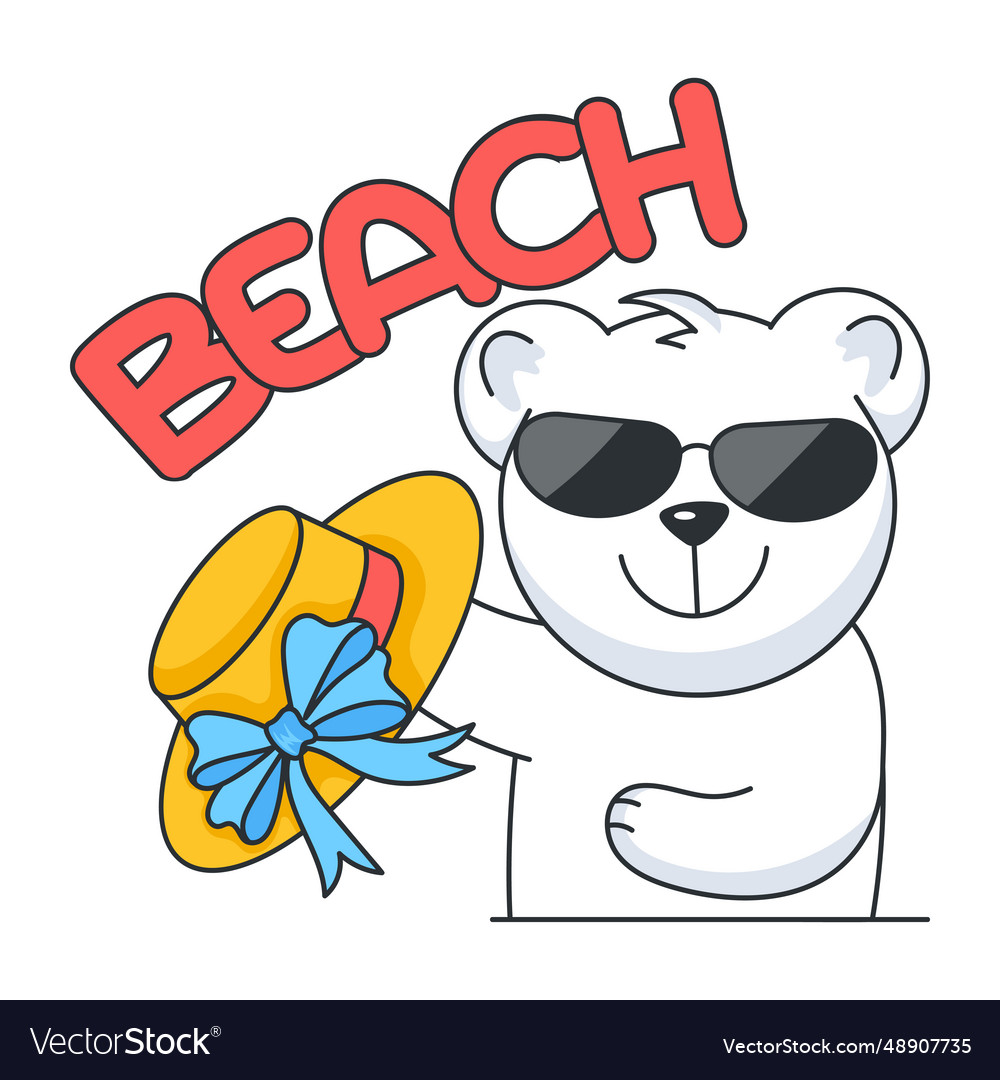 Beach hat Royalty Free Vector Image - VectorStock