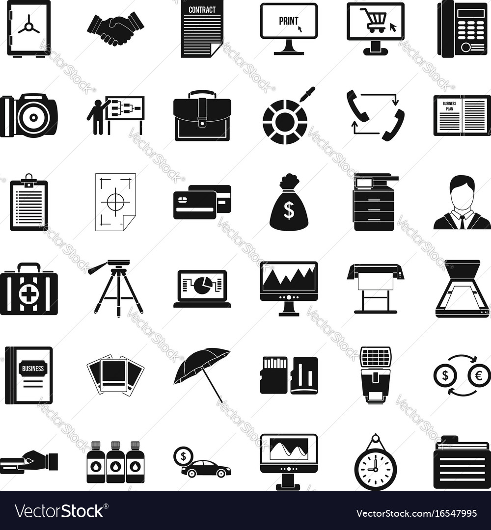 Department equipment icons set simple style Vector Image