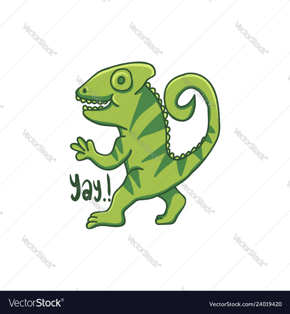 Chameleon cartoon hand drawn