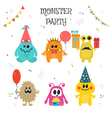 Cute little monsters birthday party Royalty Free Vector