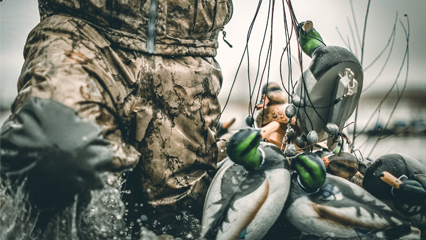 Camouflage bibs for hunting waterfowl