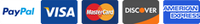 Payment Icon showing accepted payment methods PayPal, Visa, Mastercard, Discover, and American Express