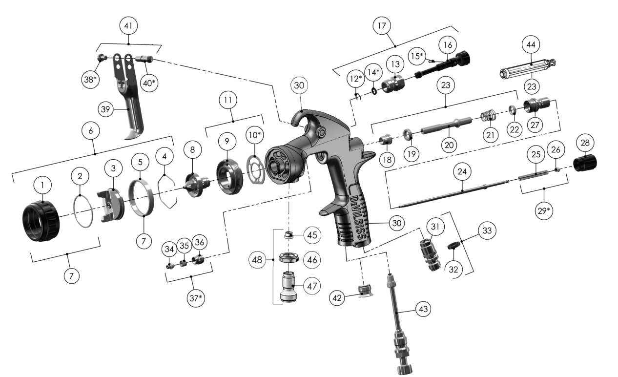 Devilbiss TEKNA Spare Parts and Manual