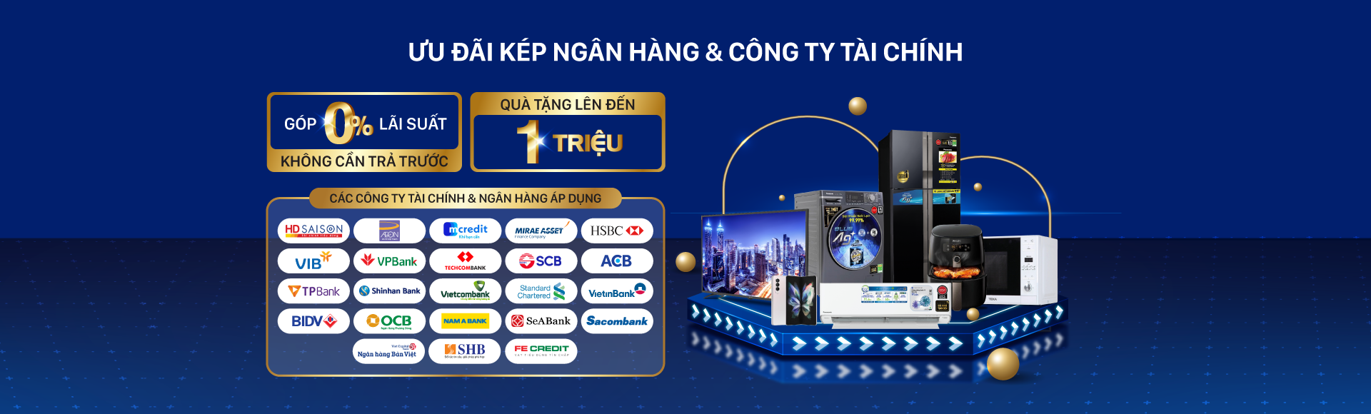 ưu đãi mua sắm trả góp 0%