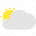 cloud, cloudy, day, mostly, sun, weather