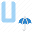 u, capital, letter, alphabet, umbrella