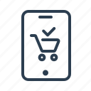 cart, checkmark, complete, done, mobile app, online shop, shopping app