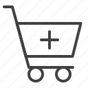 add, shopping, cart, plus