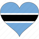 africa, botswana, flags, heart, flag