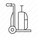 airport, baggage, cart, hand truck, luggage, travel